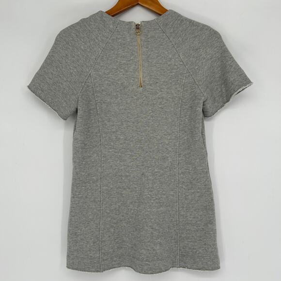 DEREK LAM 10 CROSBY Sweatshirt Dress Top Womens 2 Grey Tunic Shirt Preppy Casual - Picture 4 of 7